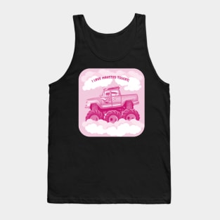 Pink Version I  Love Monster Trucks Image Tank Top